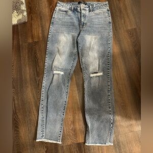 Star Stitch distressed jeans